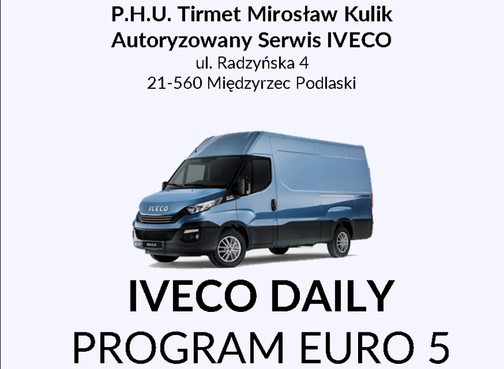 PROGRAM IVECO DAILY EURO 5 - przeglądy pogwarancyjne